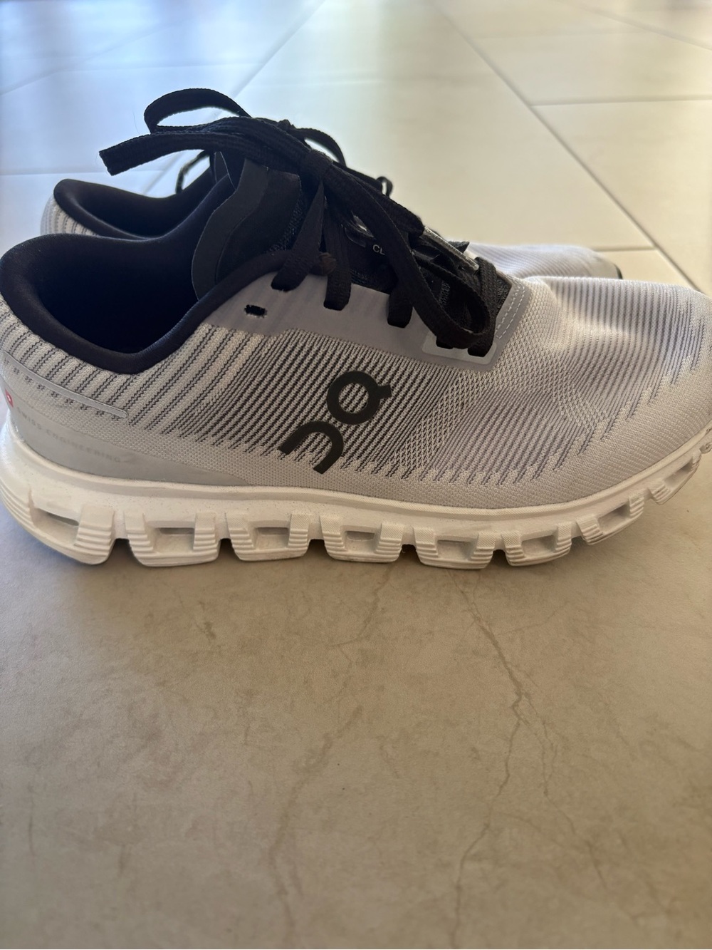 On Running women’s On Cloud 6 Push Shoes - White with Black Accents